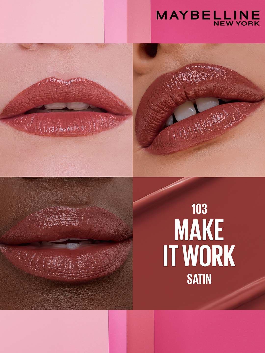 Maybelline New York Satins 8Hr Serum Lipstick - Make It Work 103