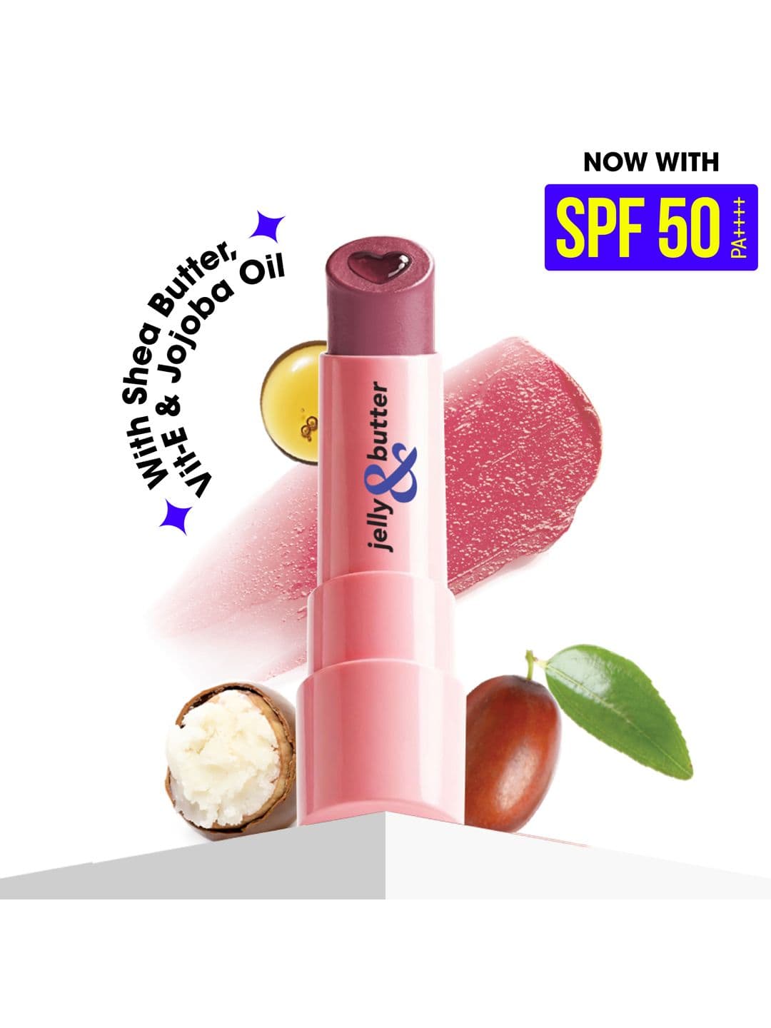 Blue Heaven Jelly & Butter Hydrating Lip Balm with Shea Butter & Vitamin E - Dusty Rose