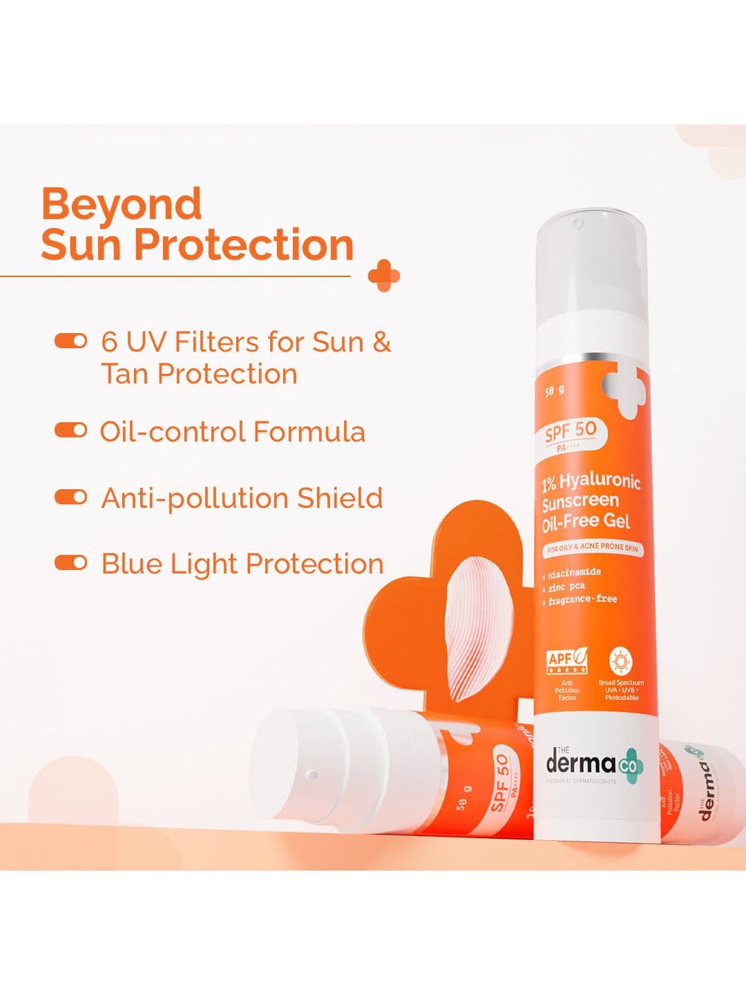 The Derma co. 1% Hyaluronic Sunscreen Oil-Free Gel - 50g In-Vivo tested