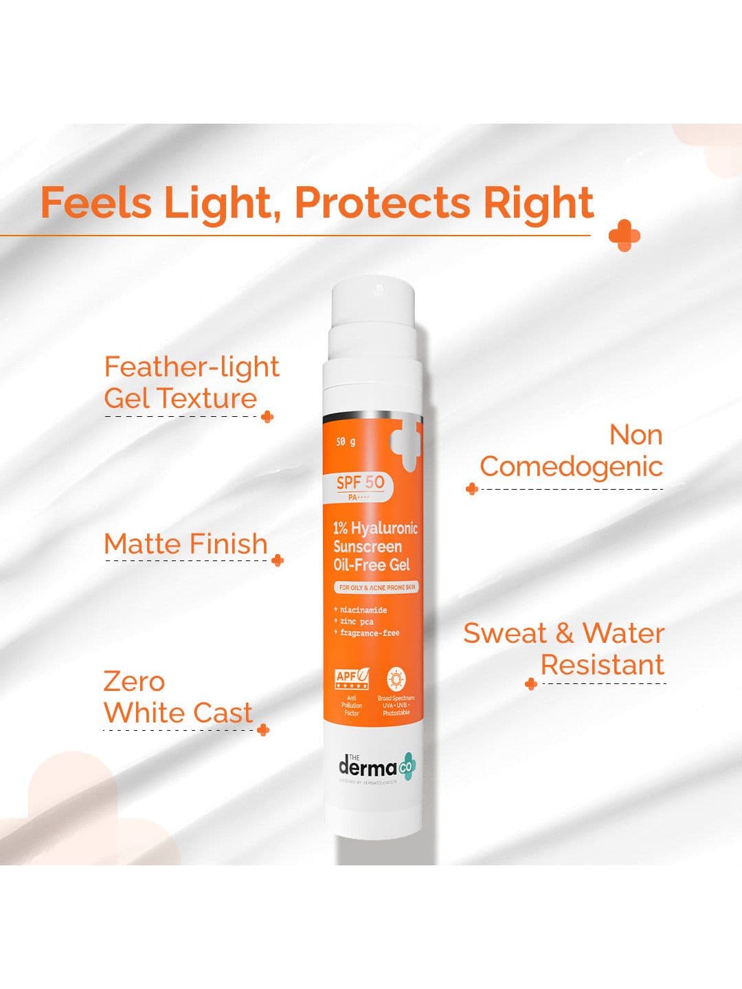 The Derma co. 1% Hyaluronic Sunscreen Oil-Free Gel - 50g In-Vivo tested