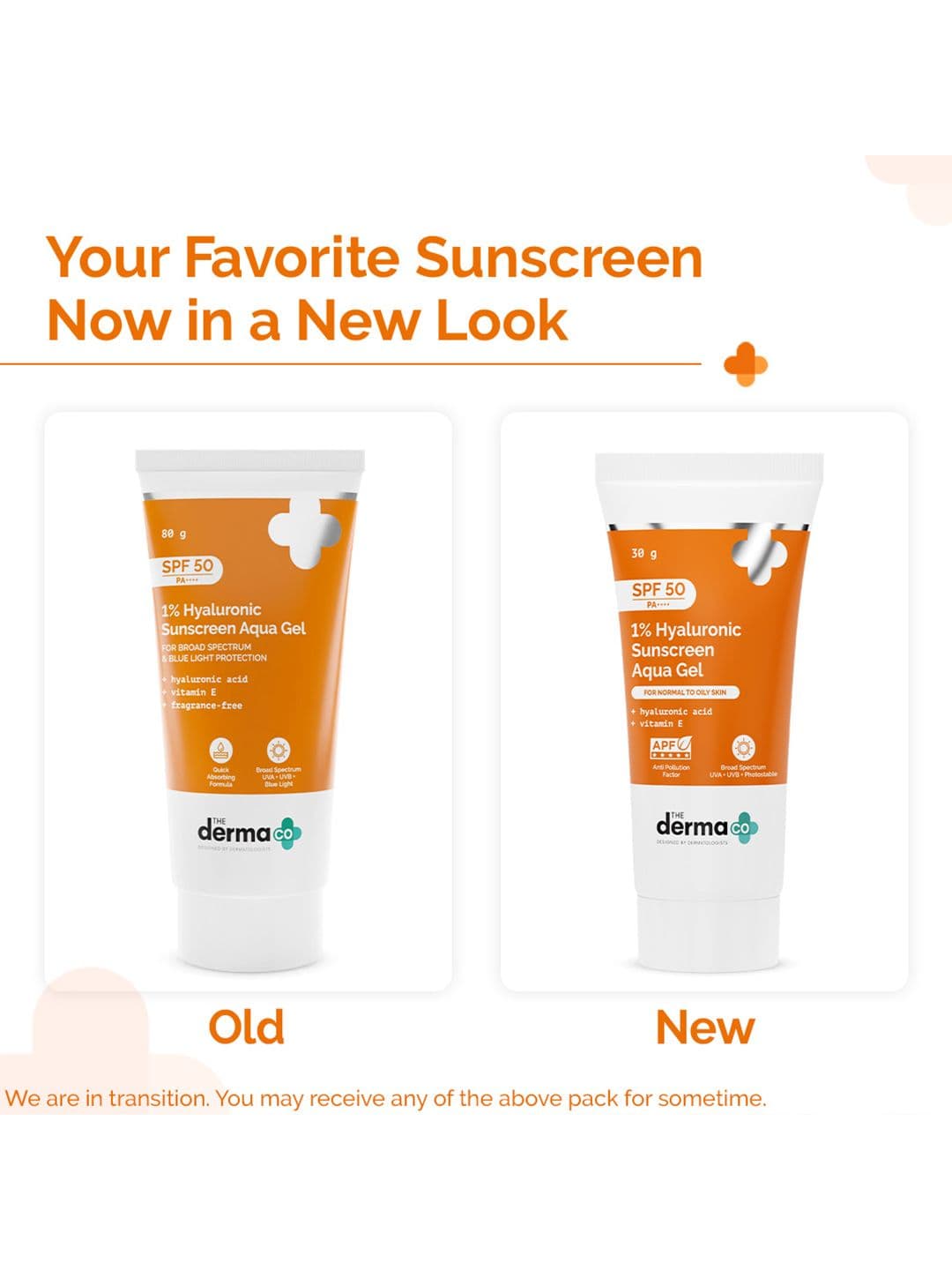 The Derma co. 1% Hyaluronic Sunscreen SPF50 Aqua Gel for Oily, Dry, Acne-Prone Skin - 30g