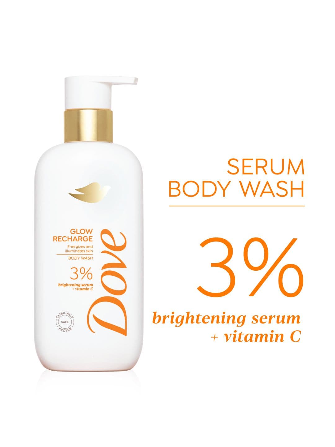 Dove 3% Brightening Serum + Vitamin C Glow Recharge Serum Body Wash - 300 ml