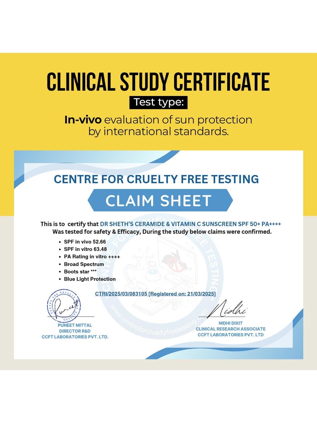 DR. SHETHS Ceramide & Vitamin C Sunscreen SPF 50+ PA+++ In-Vivo Tested- 30g