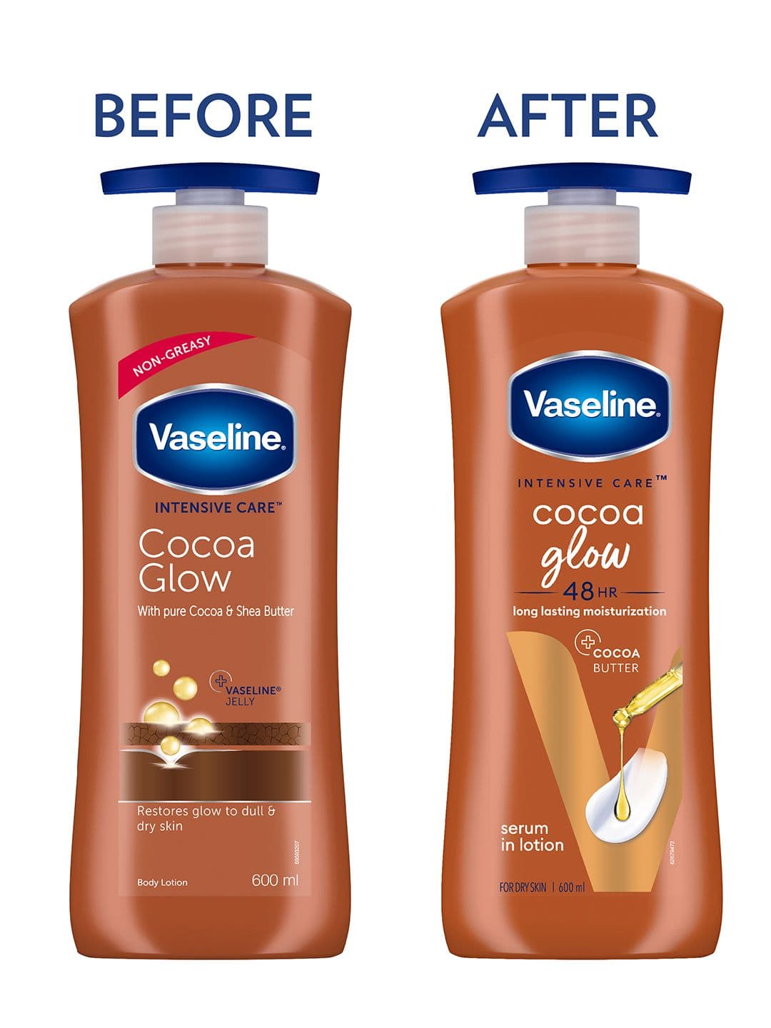 Vaseline Cocoa Glow Serum In Lotion with 100% Pure Cocoa & Shea Butter - 600 ml