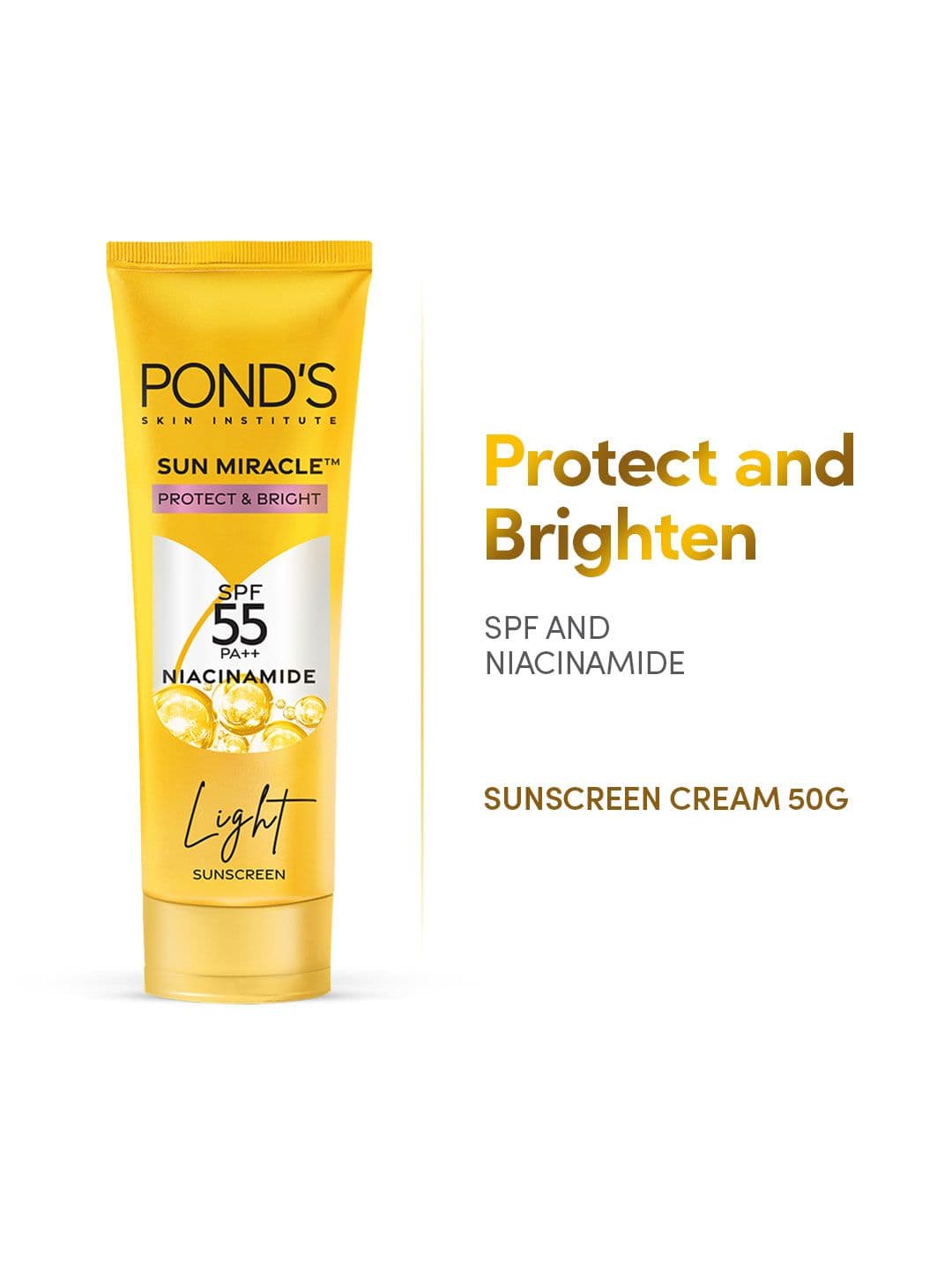 Ponds Sun Miracle SPF 50 PA+++ Creme Gel Sunscreen with Niacinamide - 50 g