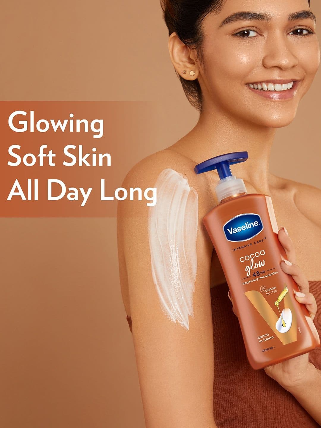 Vaseline Cocoa Glow Serum In Lotion with 100% Pure Cocoa & Shea Butter - 600 ml