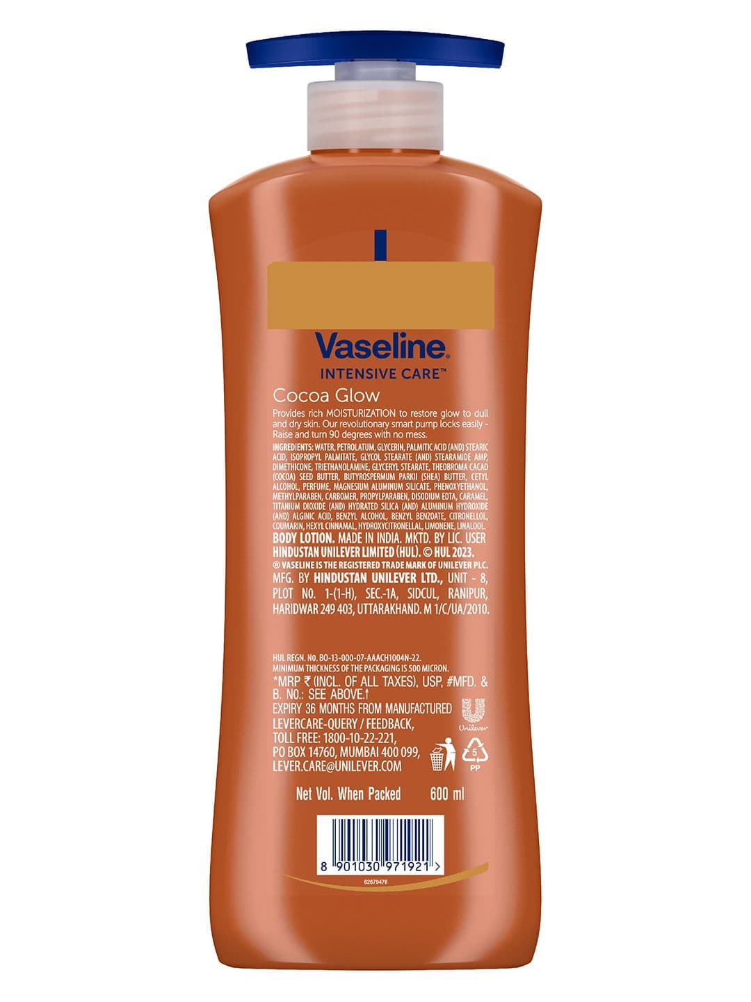 Vaseline Cocoa Glow Serum In Lotion with 100% Pure Cocoa & Shea Butter - 600 ml