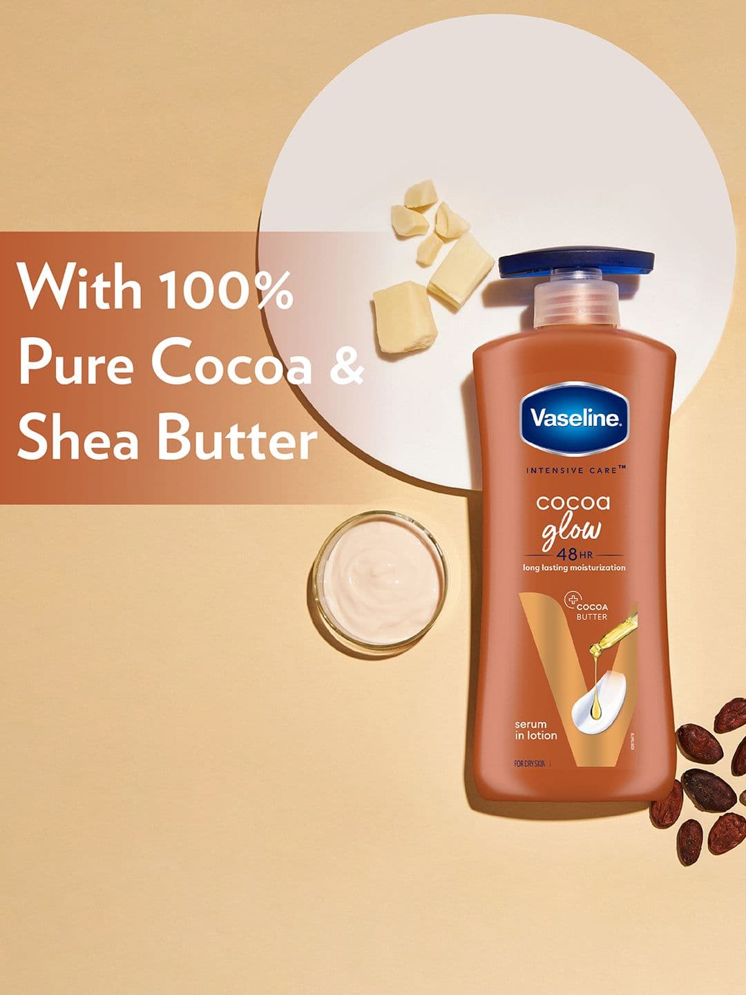 Vaseline Cocoa Glow Serum In Lotion with 100% Pure Cocoa & Shea Butter - 600 ml