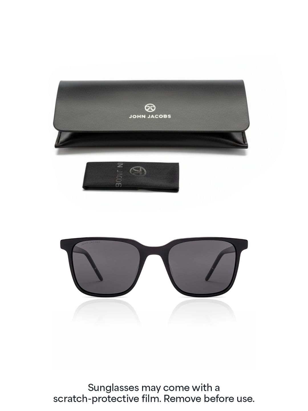 John Jacobs Unisex Wayfarer Sunglasses with Polarised and UV Protected Lens