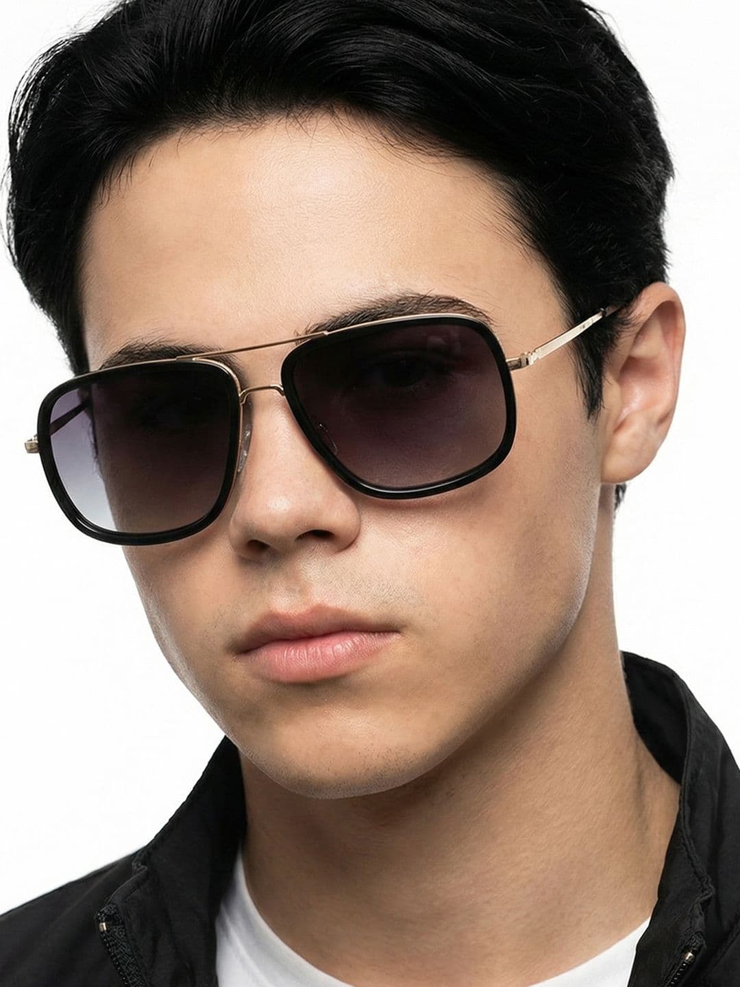 Vincent Chase by Lenskart Unisex Grey Lens Square Sunglasses with Polarised and UV Protected Lens