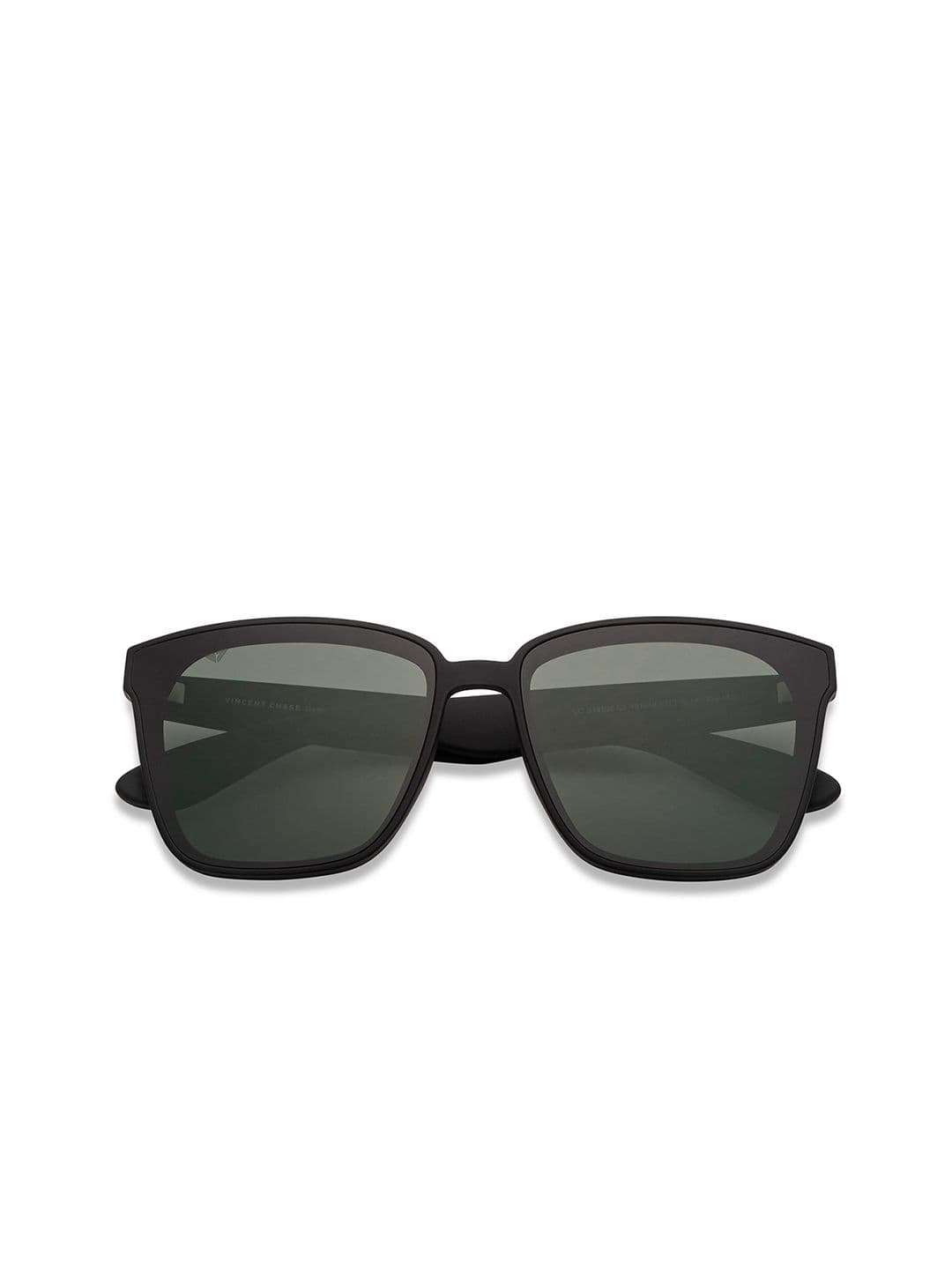 Vincent Chase by Lenskart Unisex Green Lens & Black Wayfarer Sunglasses with UV Protected Lens