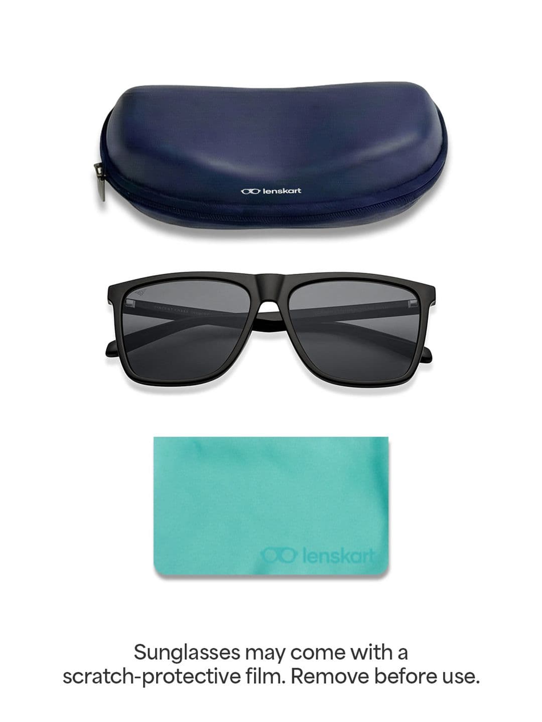 Vincent Chase by Lenskart Unisex Grey Lens & Black Sports Sunglasses with UV Protected Lens