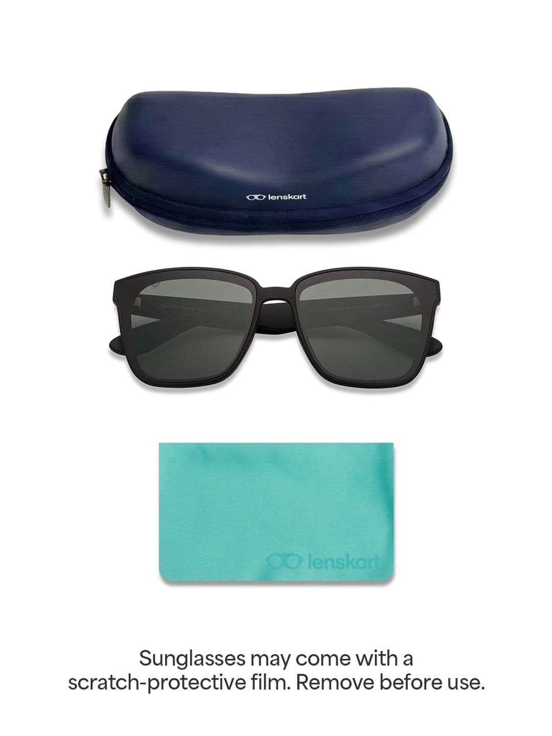 Vincent Chase by Lenskart Unisex Green Lens & Black Wayfarer Sunglasses with UV Protected Lens