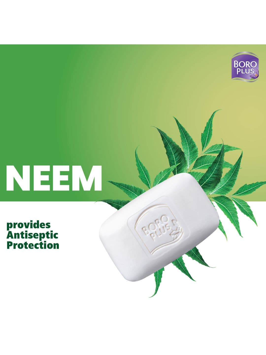 BOROPLUS Set of 6 Antiseptic & Moisturising Soap with Neem Tulsi & Aloe Vera - 125 g Each