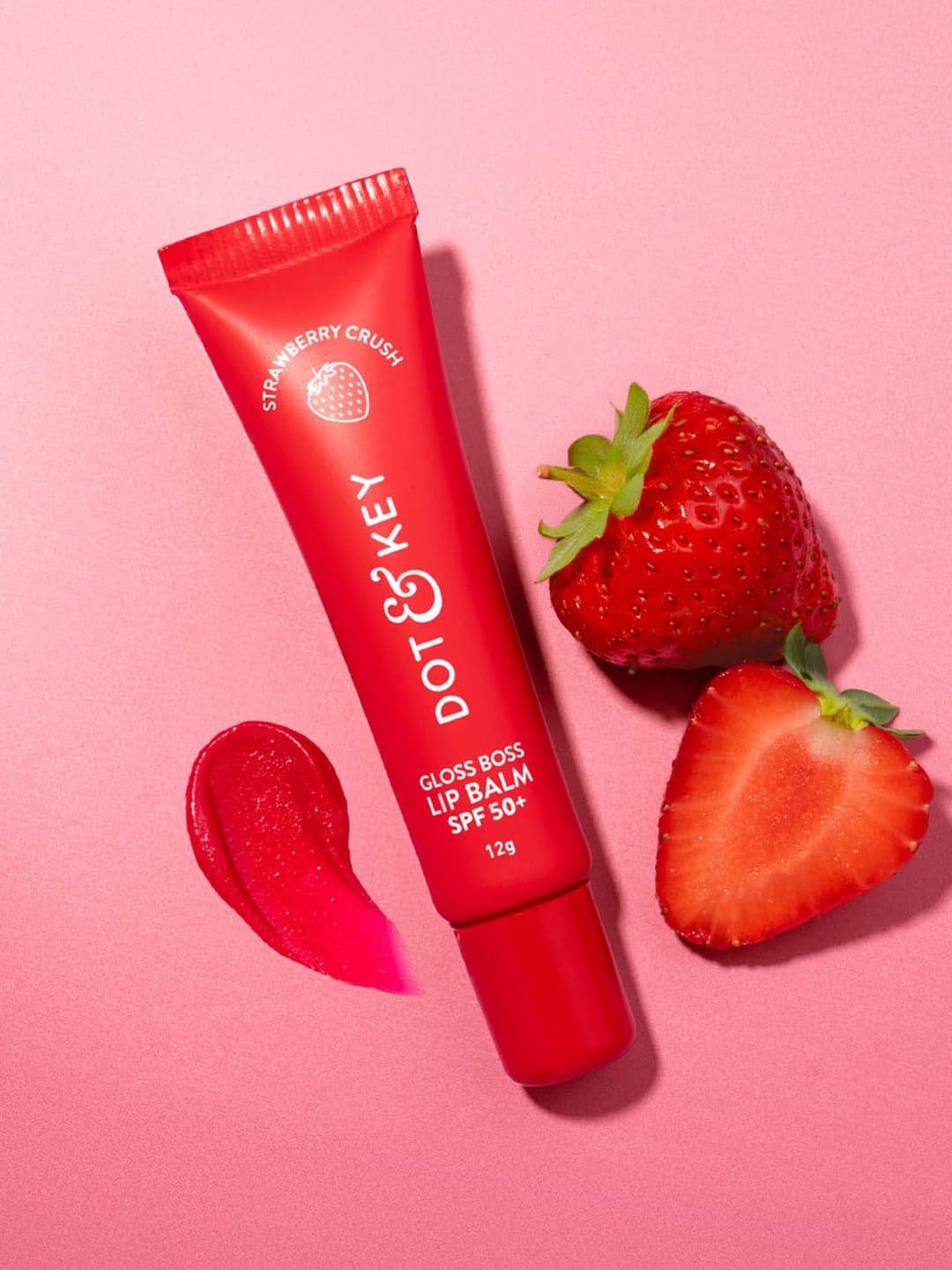 DOT & KEY Gloss Boss Lip Balm In-Vivo Tested SPF 50+ PA+++, Strawberry Crush