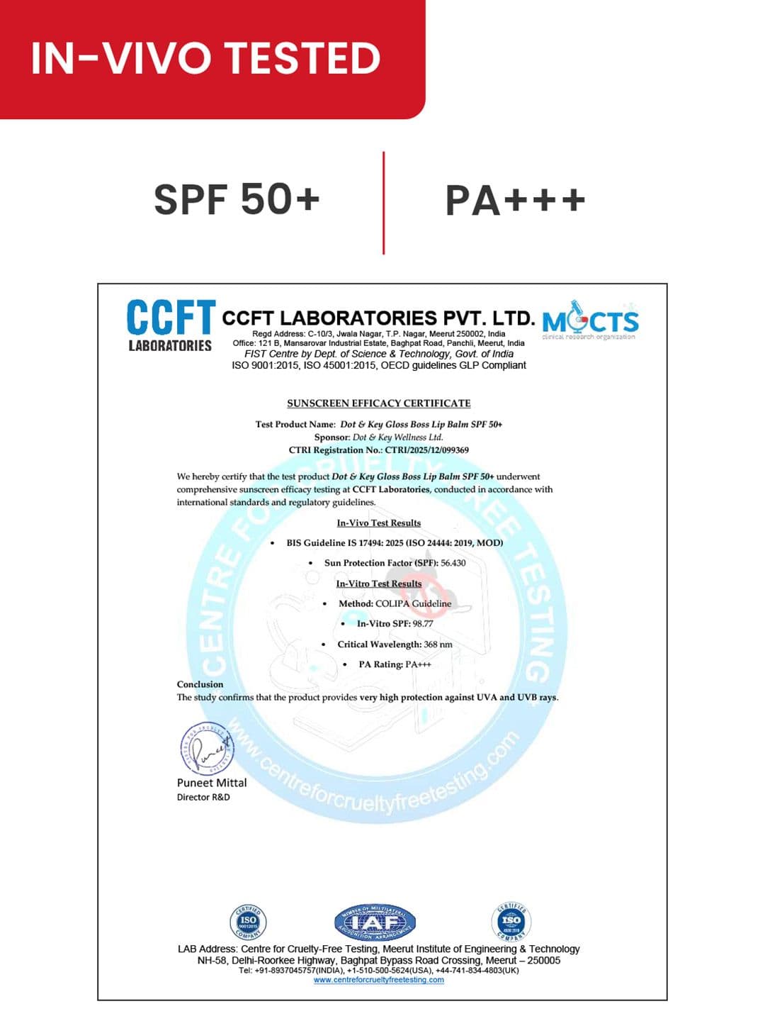 DOT & KEY Gloss Boss Lip Balm In-Vivo Tested SPF 50+ PA+++, Strawberry Crush