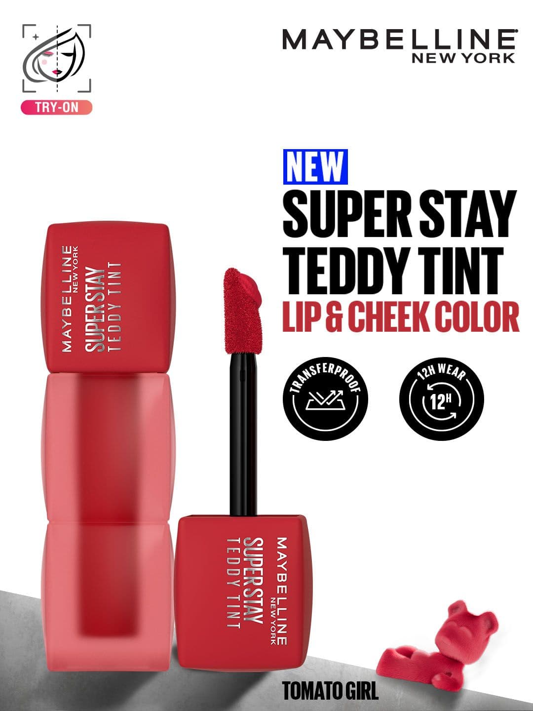 Maybelline New York Superstay Teddy Tint Lip & Cheek Color 5ml - Tomato Girl