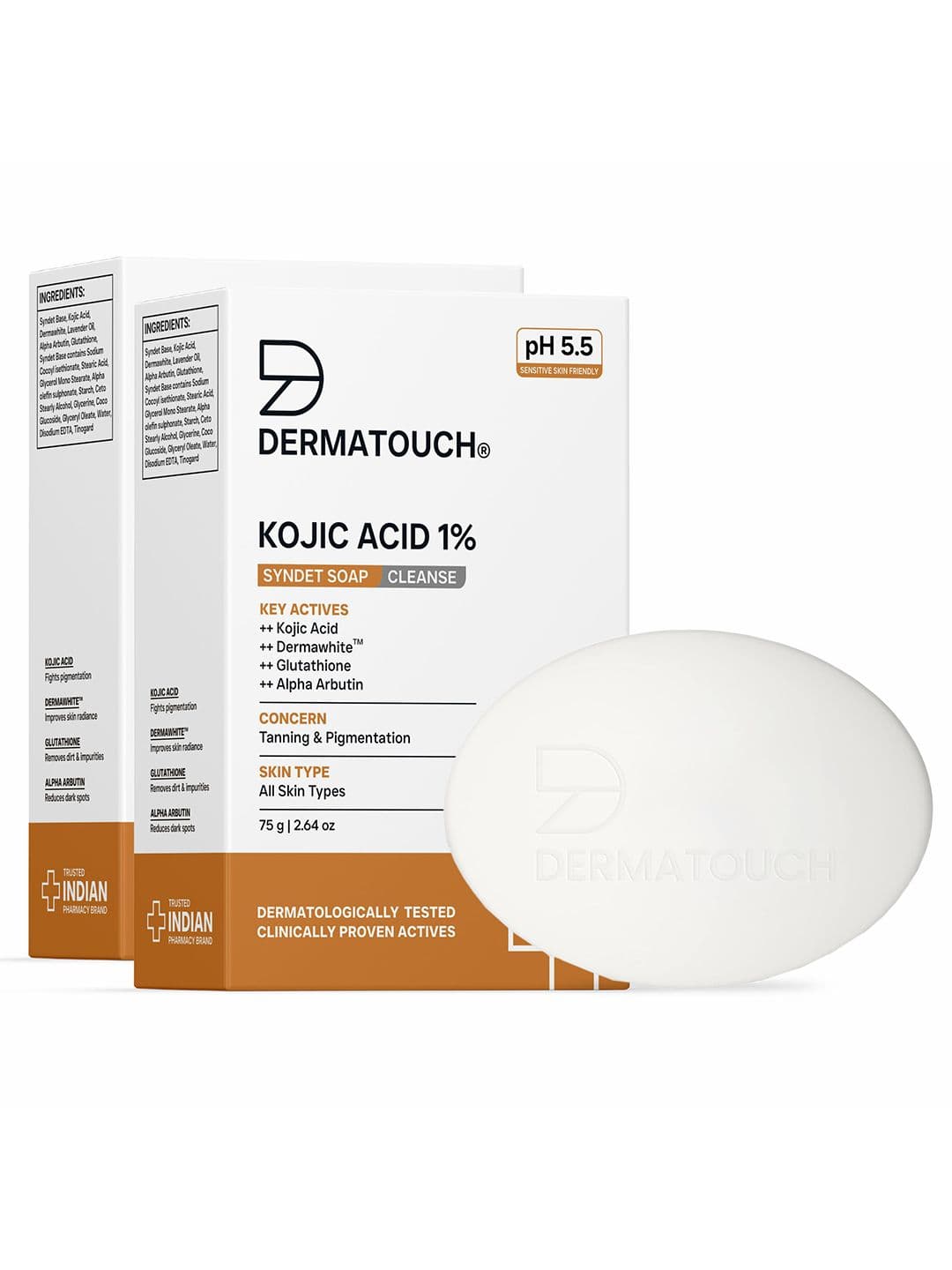 Dermatouch Set Of 2 Fix It With Kojic Acid 1% Soap For Dark Spots - 75g Each