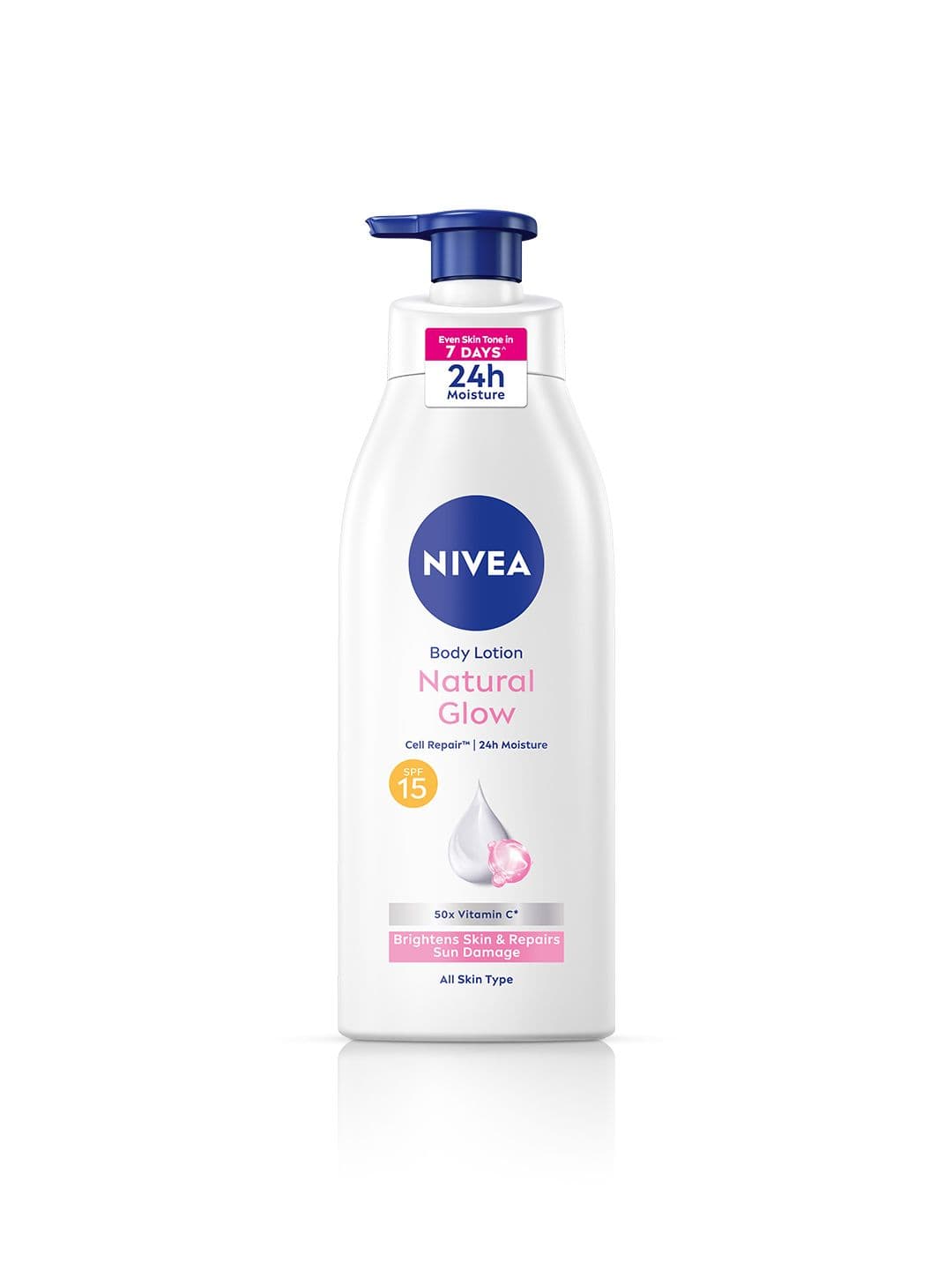 Nivea Natural Glow SPF15 Body Lotion with UVA UVB Filters & 24Hr Moisturization - 400 ml