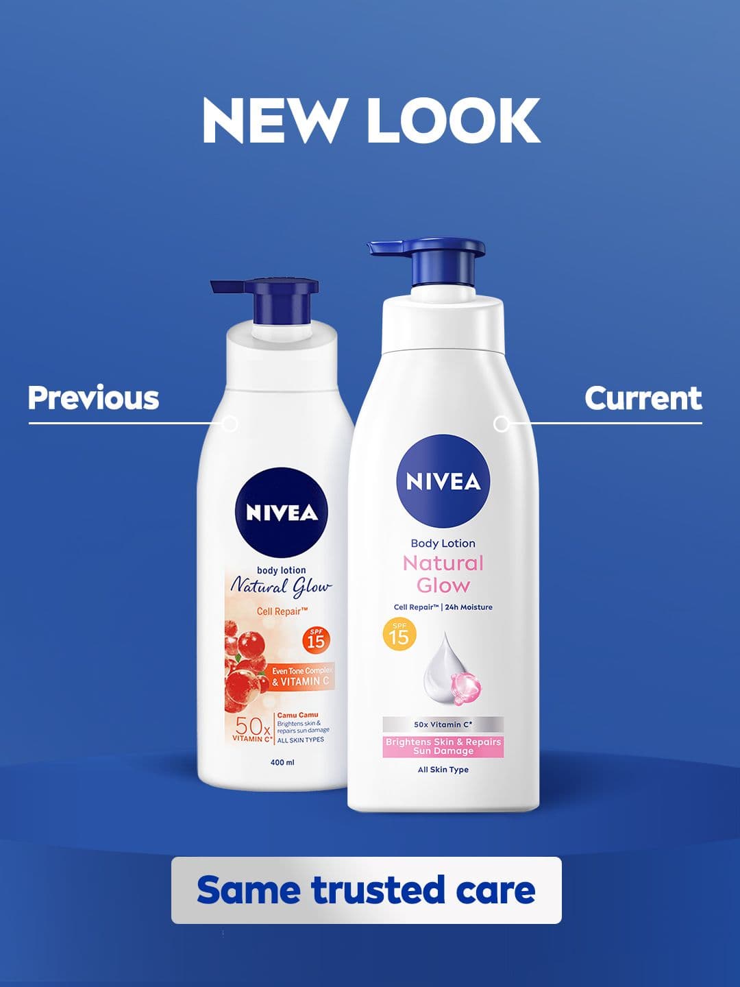 Nivea Natural Glow SPF15 Body Lotion with UVA UVB Filters & 24Hr Moisturization - 400 ml