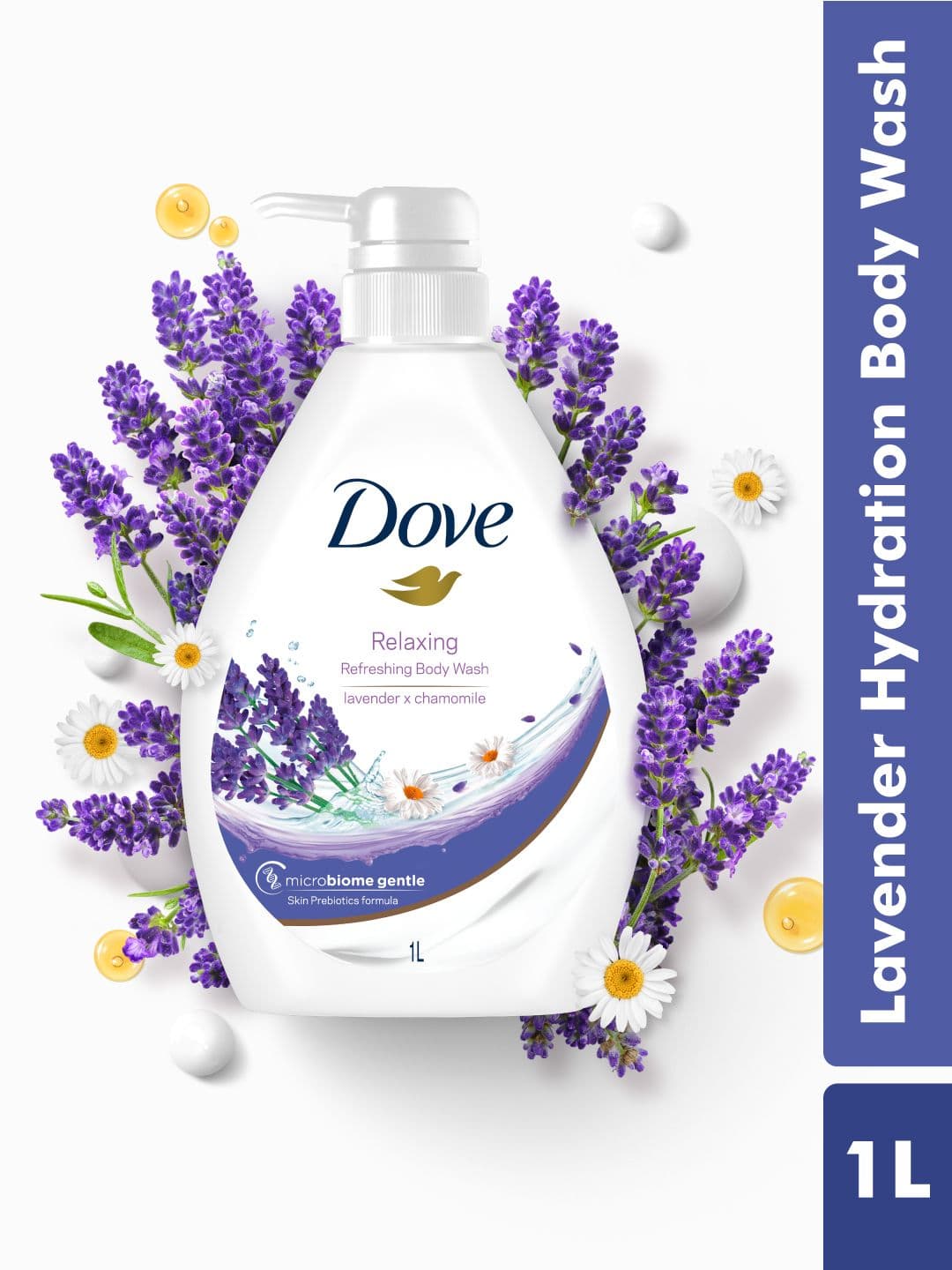 Dove Lavender & Chamomile Go Fresh Microbiome Gentle Body Wash - 1L
