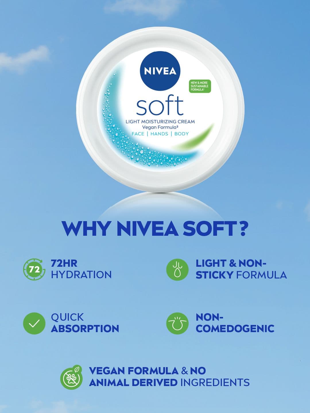 Nivea Soft Light Moisturizing Cream with Vit-E & Jojoba Oil for 24Hr Moisturization 300ml
