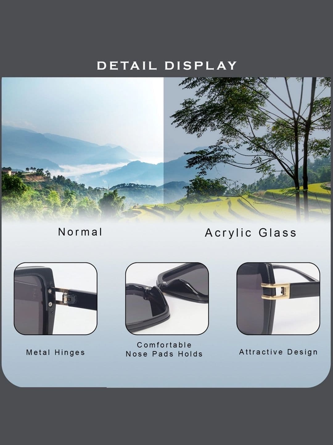 HASHTAG EYEWEAR Women Oversized Sunglasses with UV Protected Lens G-15065-black