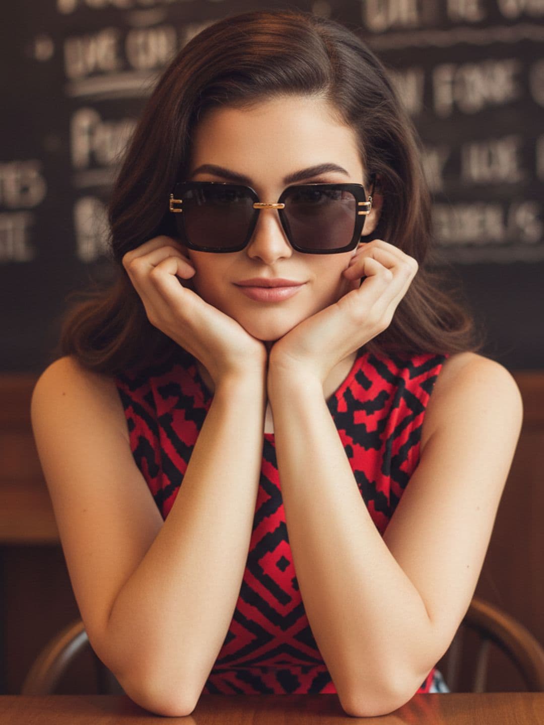 HASHTAG EYEWEAR Women Oversized Sunglasses with UV Protected Lens G-15065-black