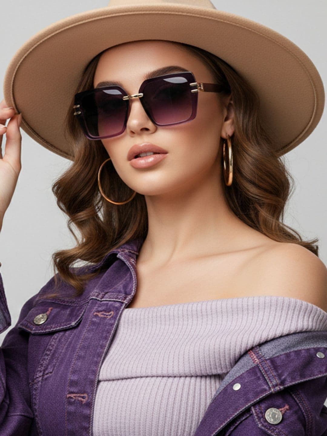 HASHTAG EYEWEAR Women Oversized Sunglasses with UV Protected Lens