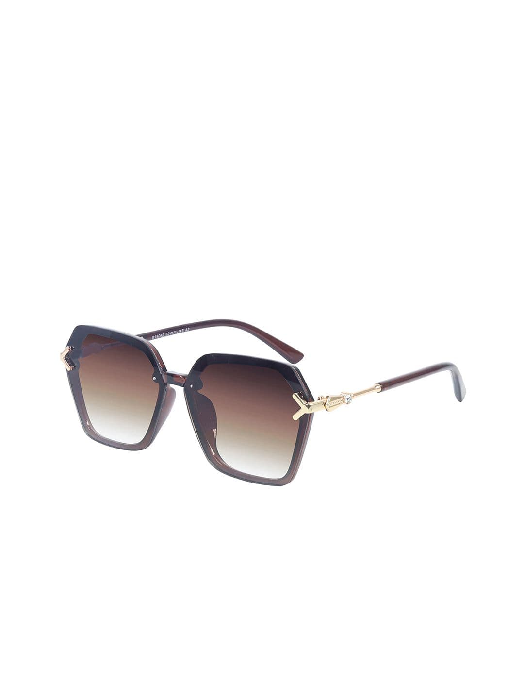 HASHTAG EYEWEAR Women Hexagonal Oversized Sunglasses With UV Protected Lens G-15062-brown