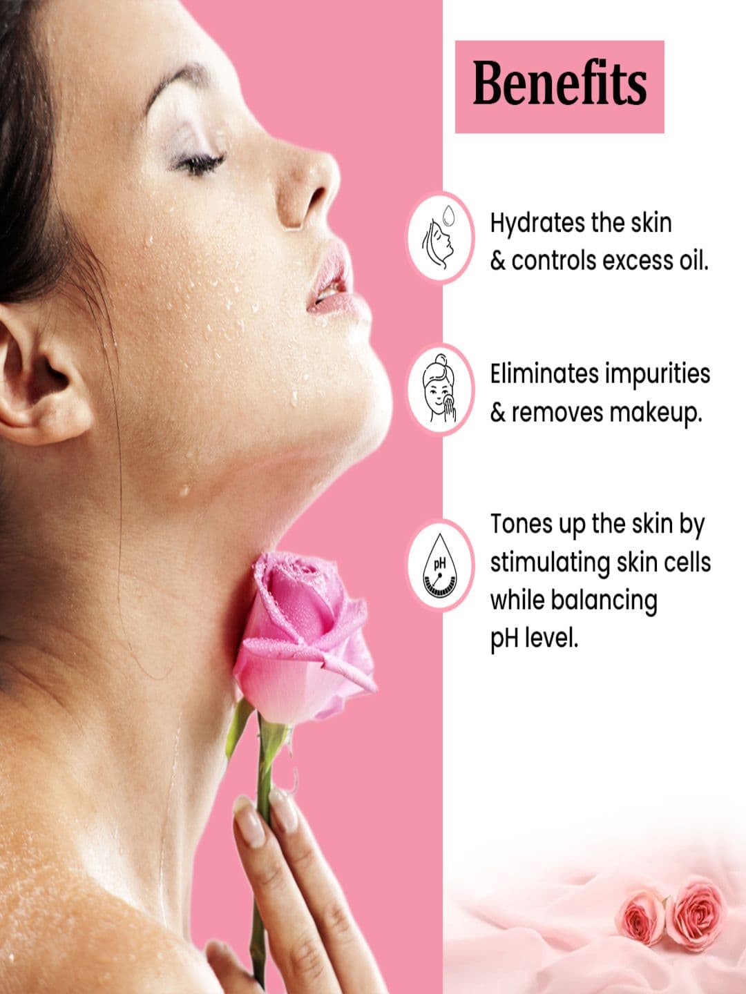 TNW the natural wash Skin Face Toner/Make up Remover - Steam Distilled Rose Water 200 ml