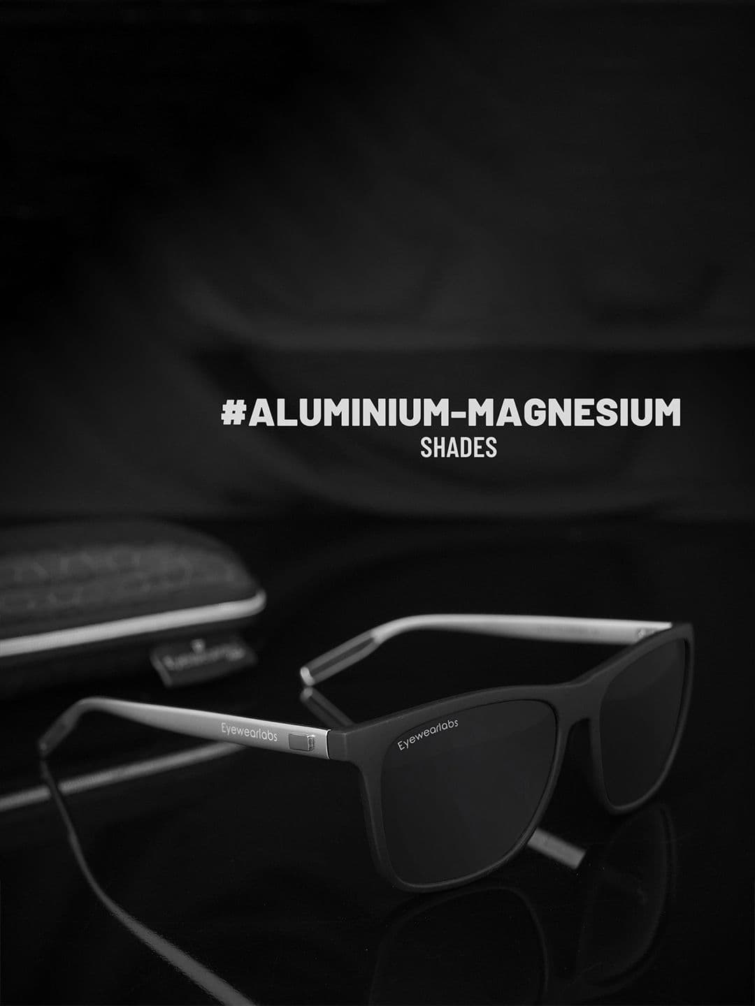 Eyewearlabs Polarised and UV Protected Lens Unisex Black Medium Rectangle Sunglasses