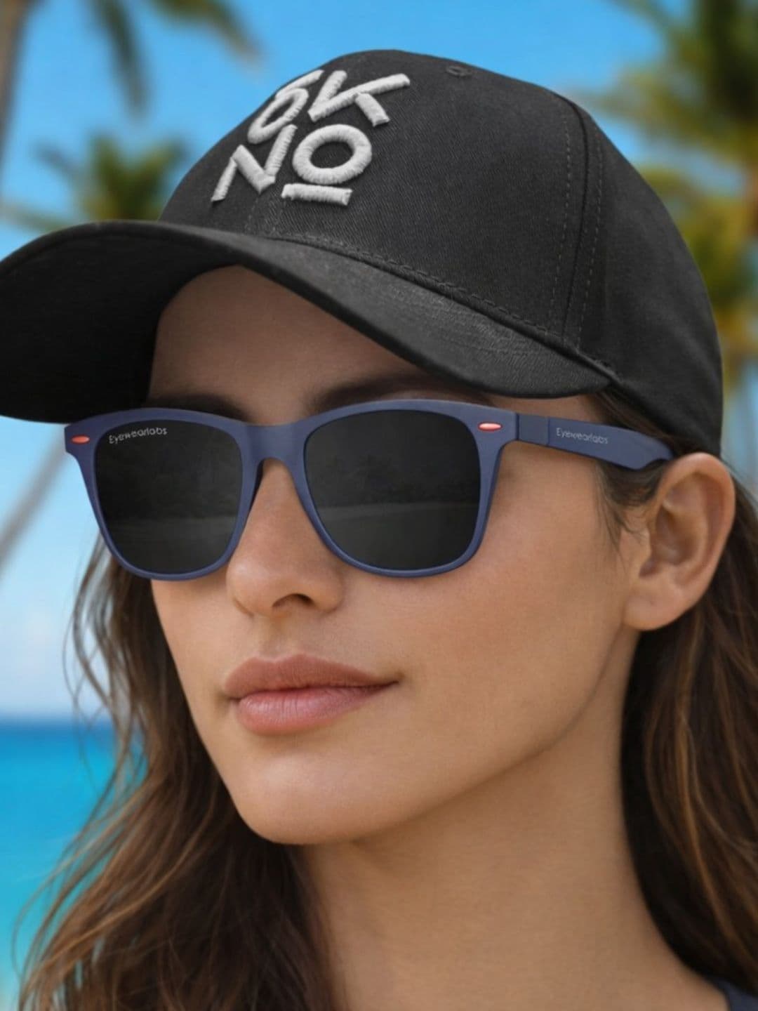 Eyewearlabs Polarised and UV Protected Lens Unisex Black Medium Square Sunglasses