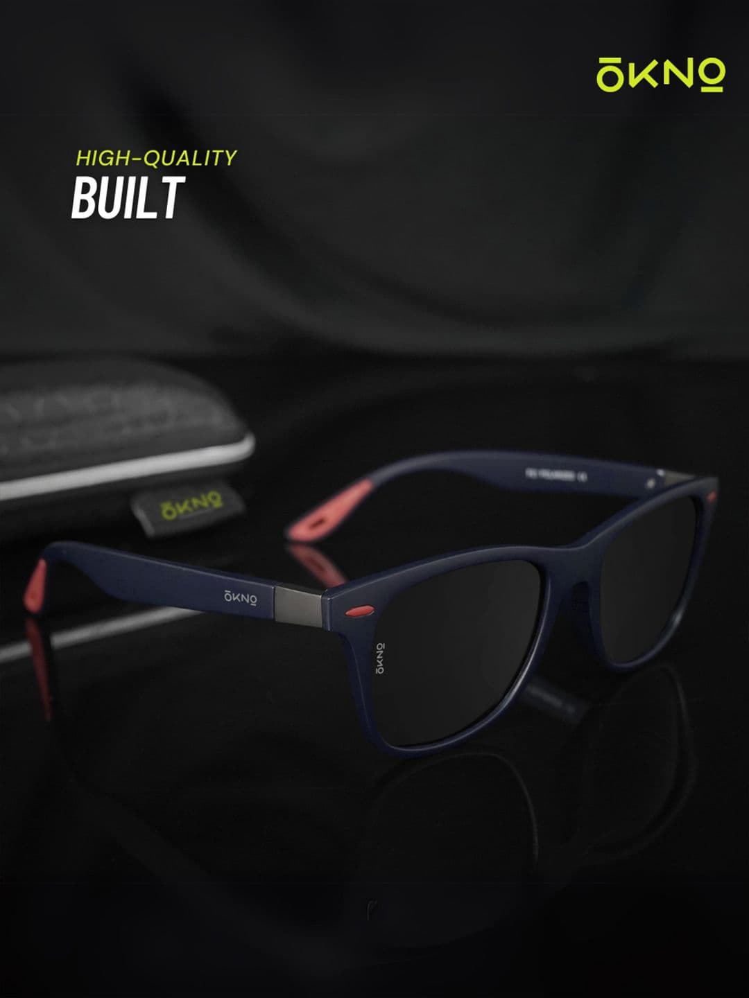 Eyewearlabs Polarised and UV Protected Lens Unisex Black Medium Square Sunglasses