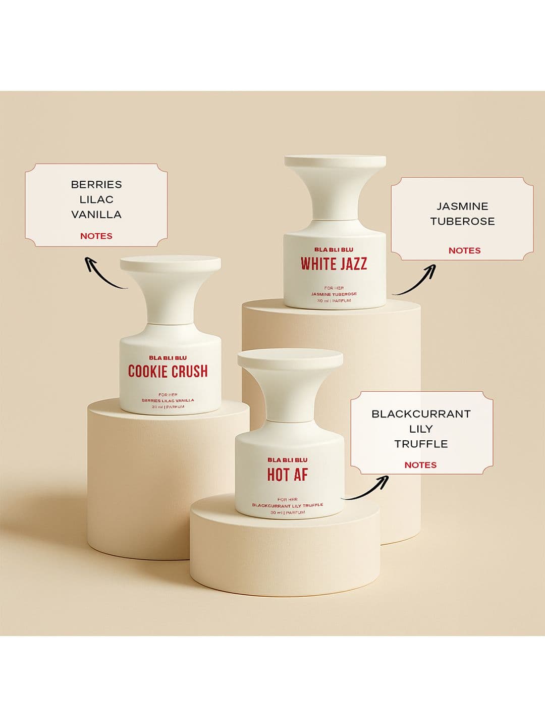 BLA BLI BLU Women Set Of 3 White Jazz, Hot Af & Cookie Crush Eau De Parfum - 30ml Each