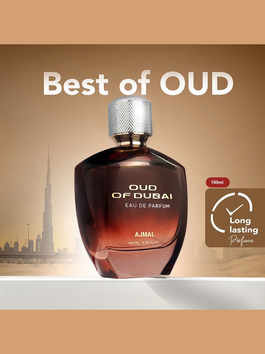 Ajmal Oud of Dubai Amber Woody Unisex Oriental Scent Long Lasting EDP Perfume - 100ml