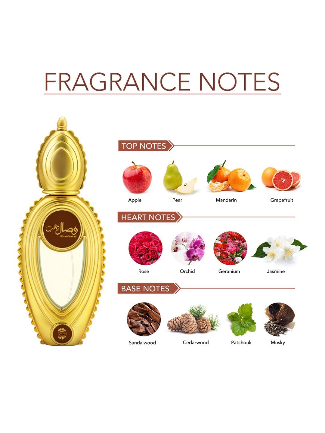 Ajmal Men Wisal Dhahab Fruity Musky Long Lasting EDP Perfume - 50ml - Warm Fragrance