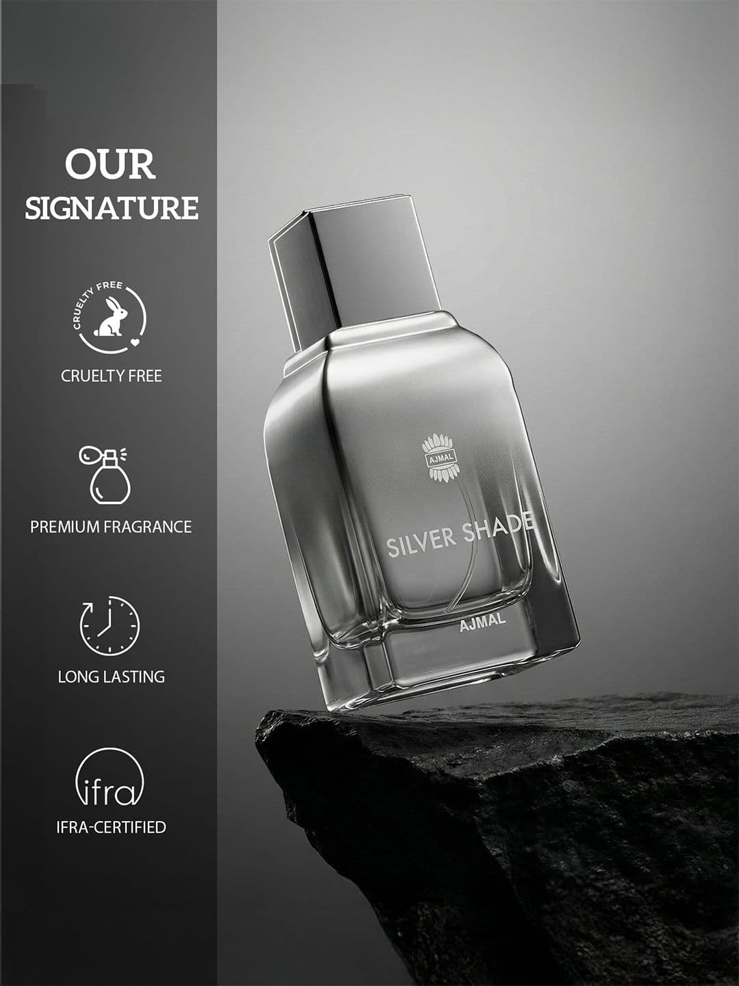 Ajmal Men Silver Shade Long Lasting EDP Perfume - 100ml - Citrus Fragrance