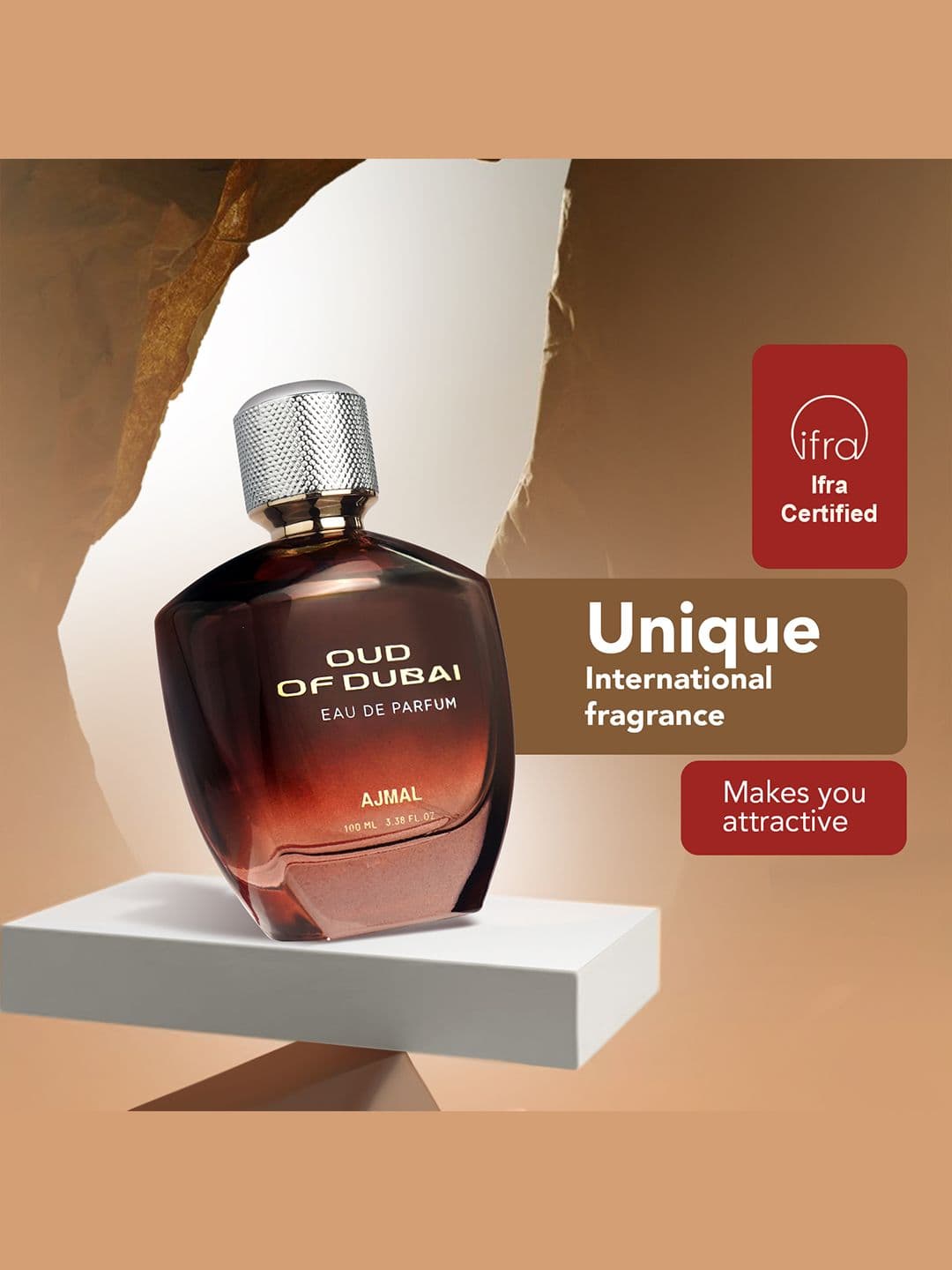 Ajmal Oud of Dubai Amber Woody Unisex Oriental Scent Long Lasting EDP Perfume - 100ml