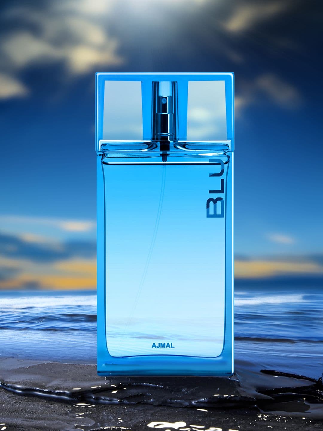 Ajmal Men Blu Aquatic Fresh Long Lasting EDP Perfume - 90ml - Crisp Cool Scent