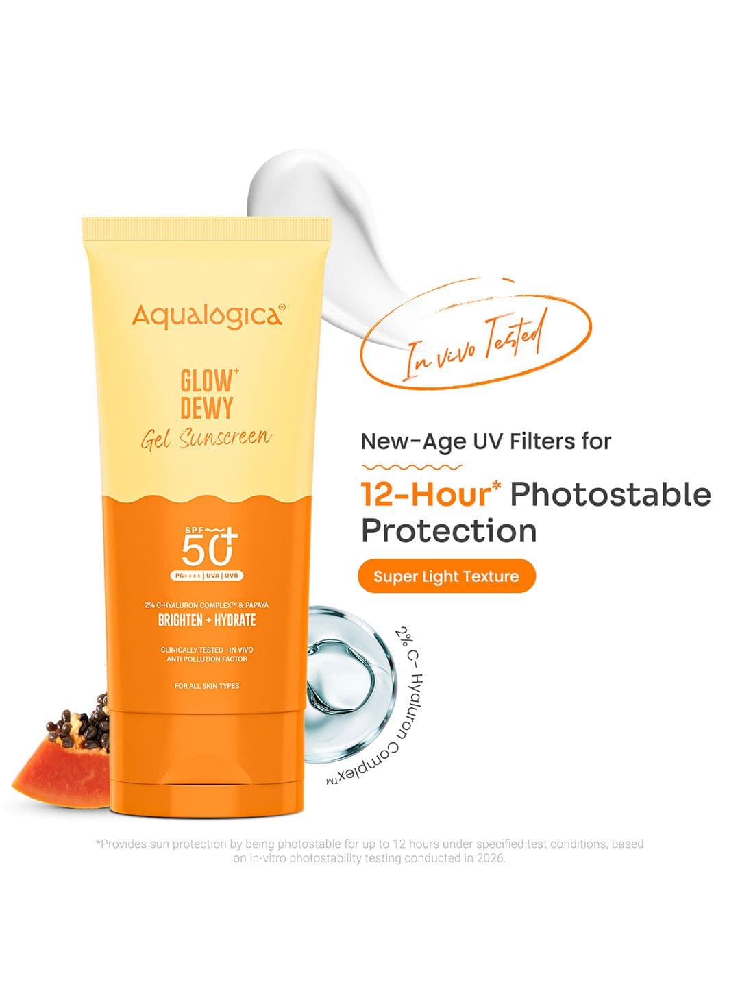 Aqualogica Glow+ Dewy Lightweight & Hydrating Sunscreen with SPF50 & PA+ - 80 g