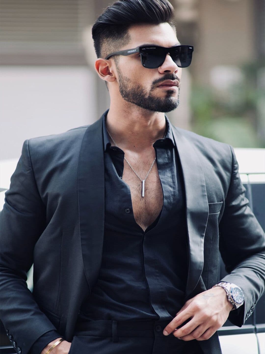 RESIST EYEWEAR Black Lens & Wayfarer Sunglasses with UV Protected Lens-FLATONICS BZ BLACK