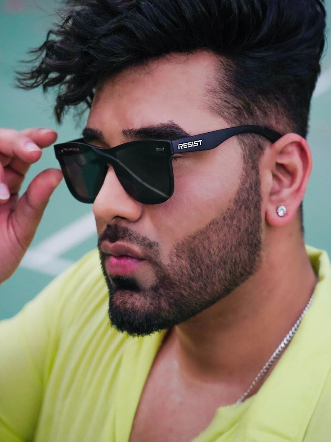 RESIST EYEWEAR Black Lens & Wayfarer Sunglasses with UV Protected Lens-FLATONICS BZ BLACK