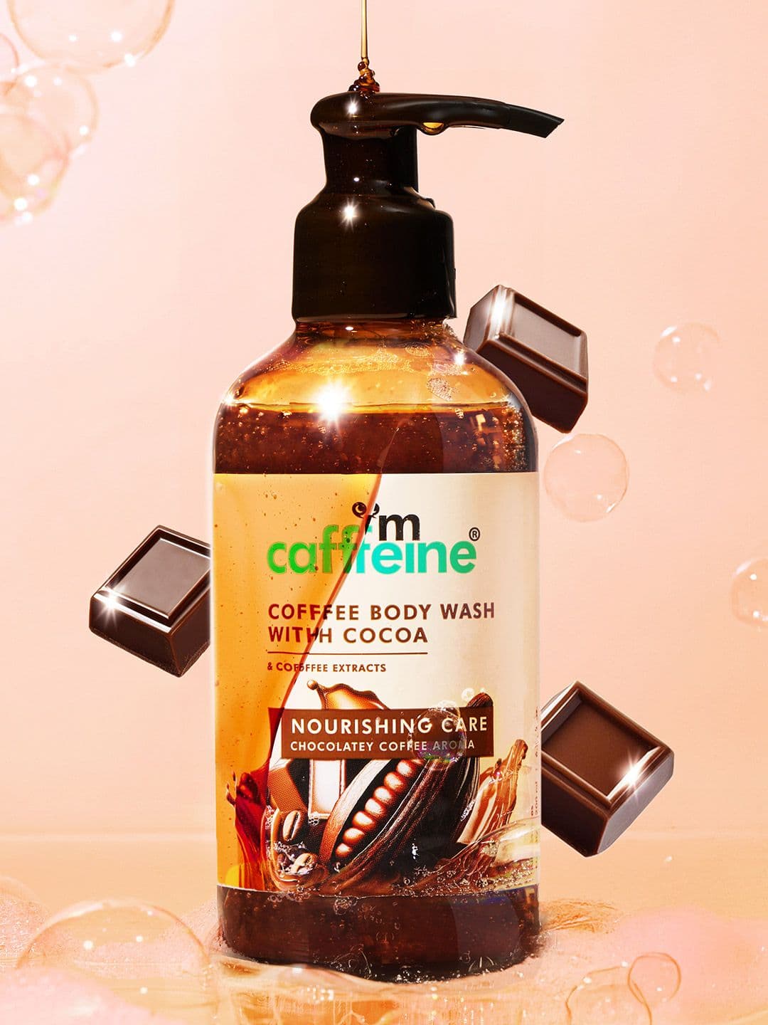 MCaffeine Coffee & Cocoa Body Wash For Detan & Deep Cleansing Chocolatey Aroma - 200ml