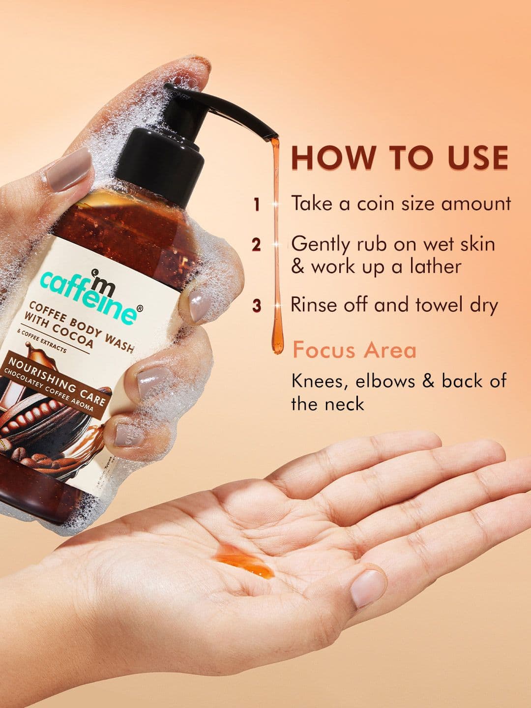 MCaffeine Coffee & Cocoa Body Wash For Detan & Deep Cleansing Chocolatey Aroma - 200ml