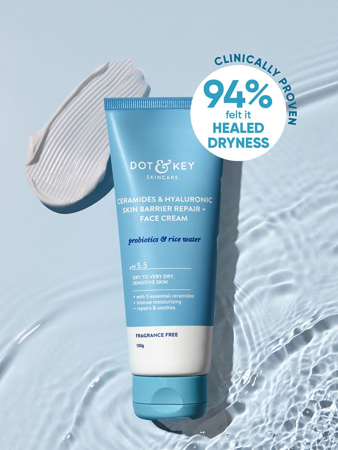 DOT & KEY Skin Barrier Repair+ Face Cream 100g & SPF 50 Super Bright Sunscreen 50g