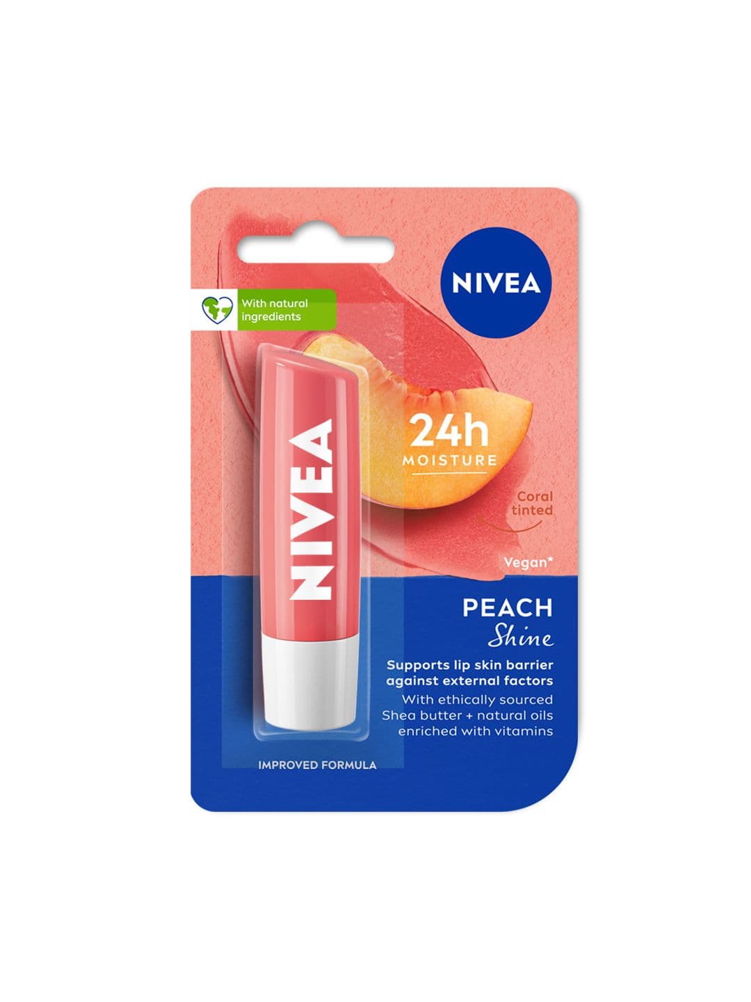 Nivea Caring Lip Balm - Peach Shine 4.8g