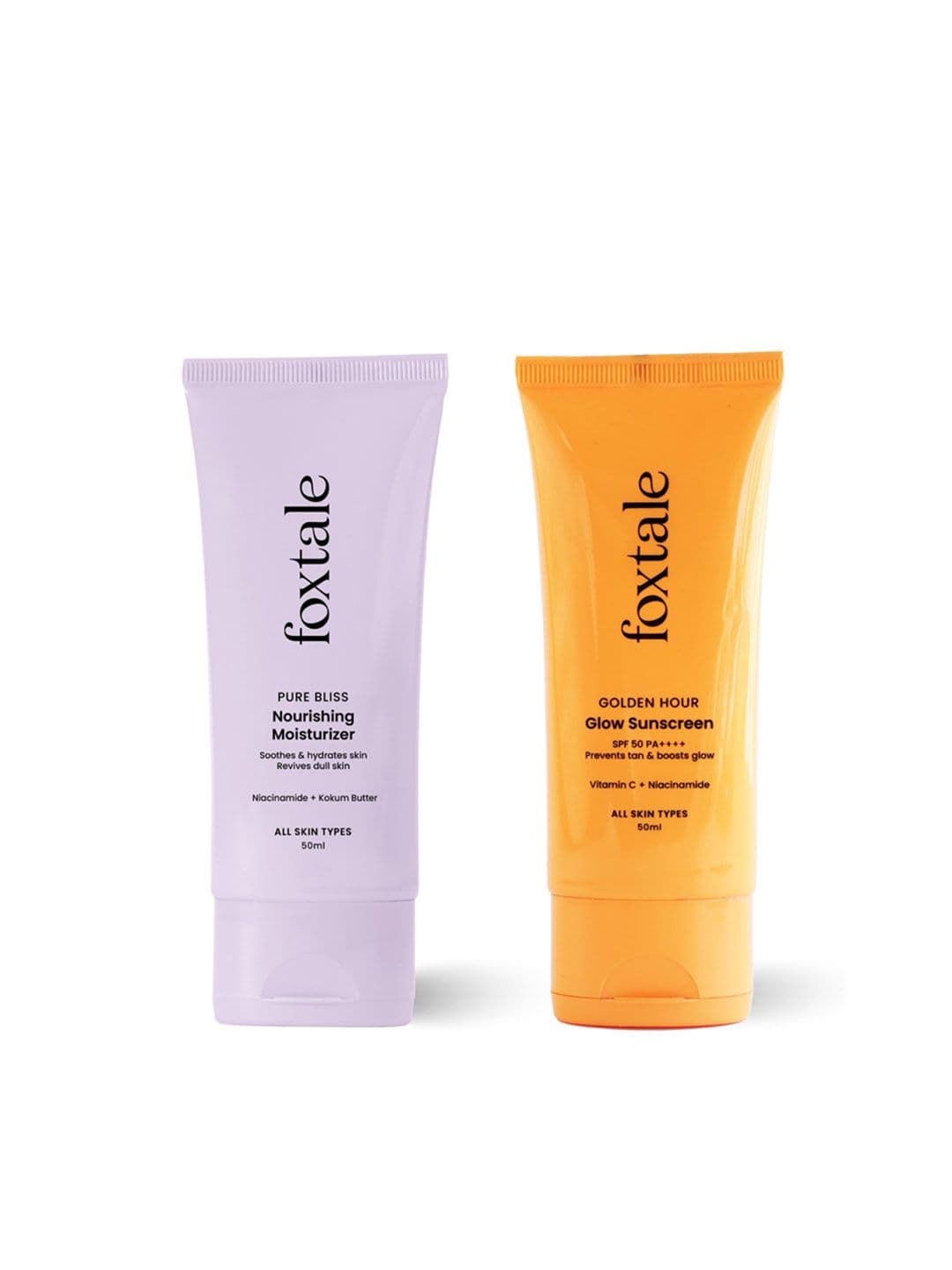 FoxTale Set Of 2 Daily Moisturiser and SPF 50+PA+++ Sunscreen - 100 ml