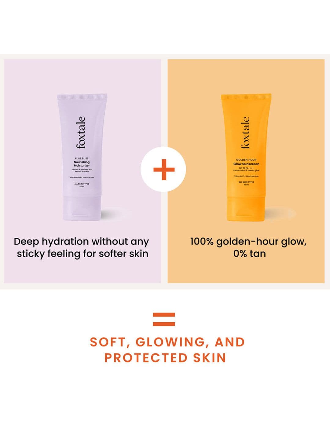 FoxTale Set Of 2 Daily Moisturiser and SPF 50+PA+++ Sunscreen - 100 ml