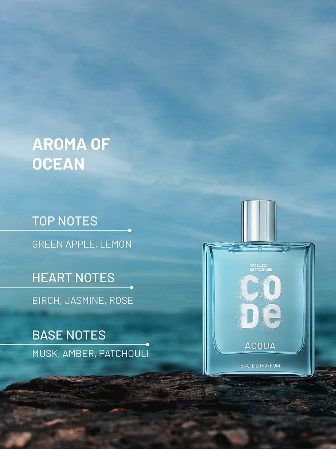 Wild stone Men Code Acqua Long Lasting Eau De Parfum - 100 ml